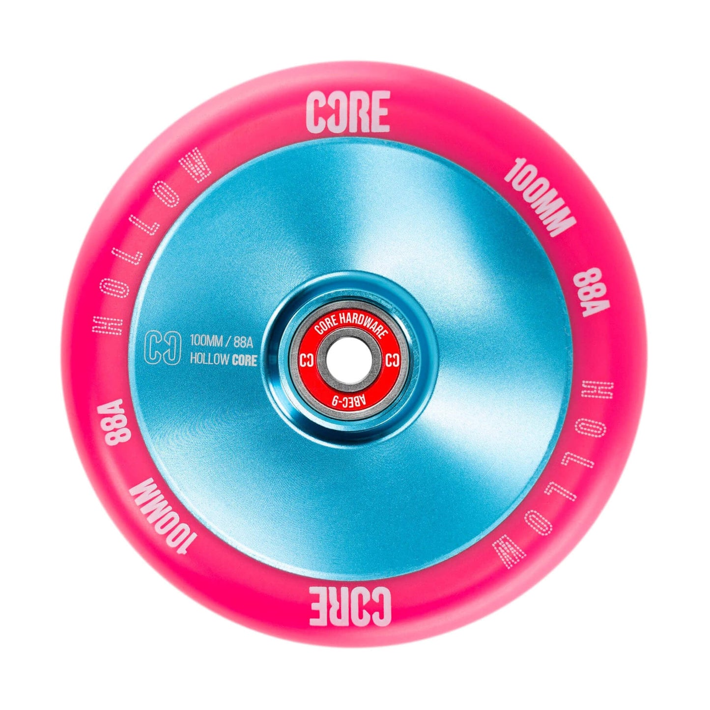 CORE Roue Hollowcore V2 Rose et Bleu 100mm Trottinette Freestyle