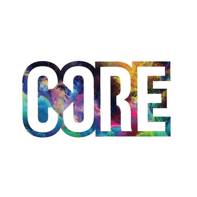 Autocollant CORE Classic 8 cm neon galaxy