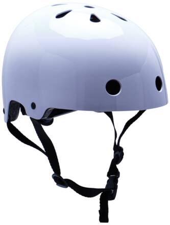 Family adjustable glossy white skate helmet
