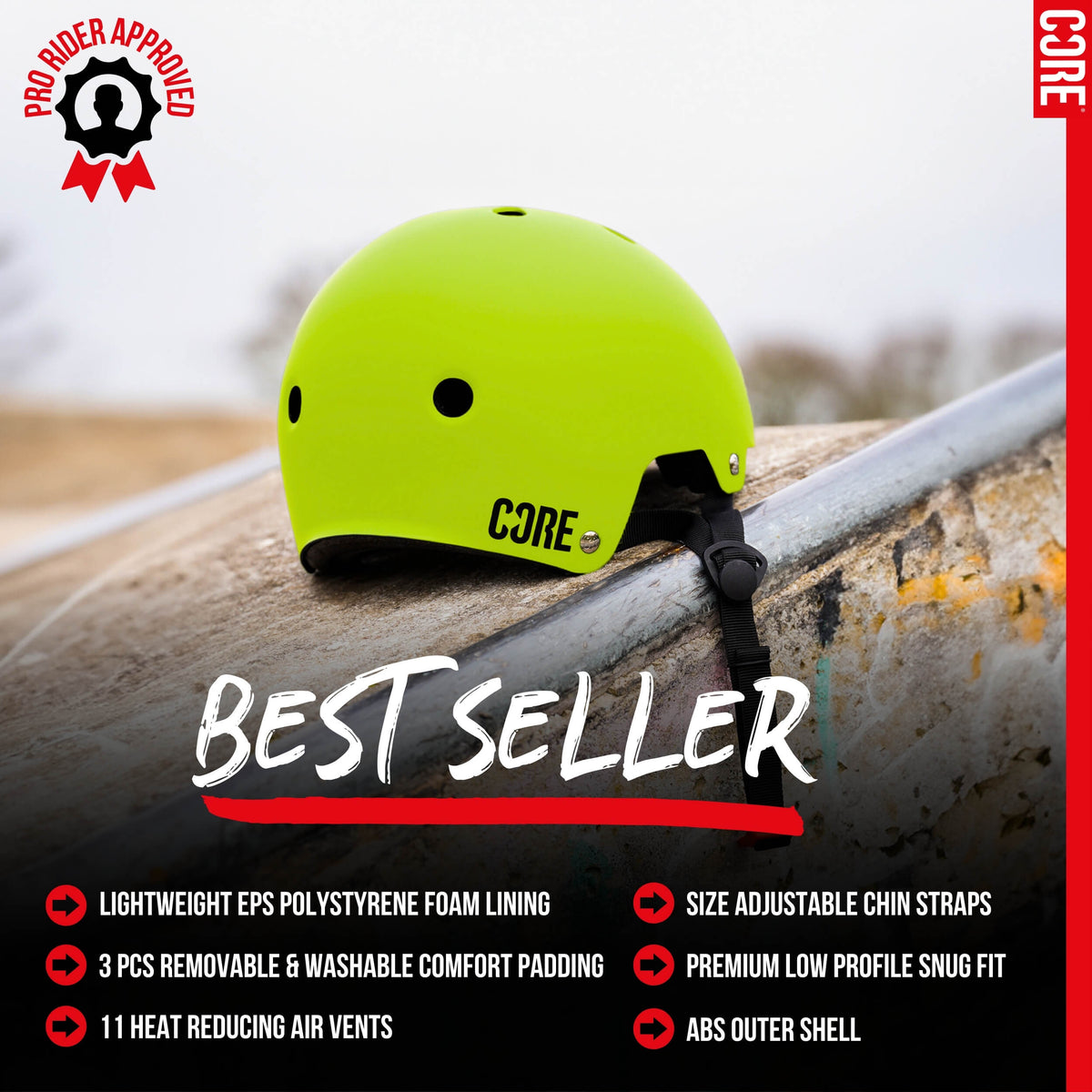 CORE Action Sport Casque Neon Green