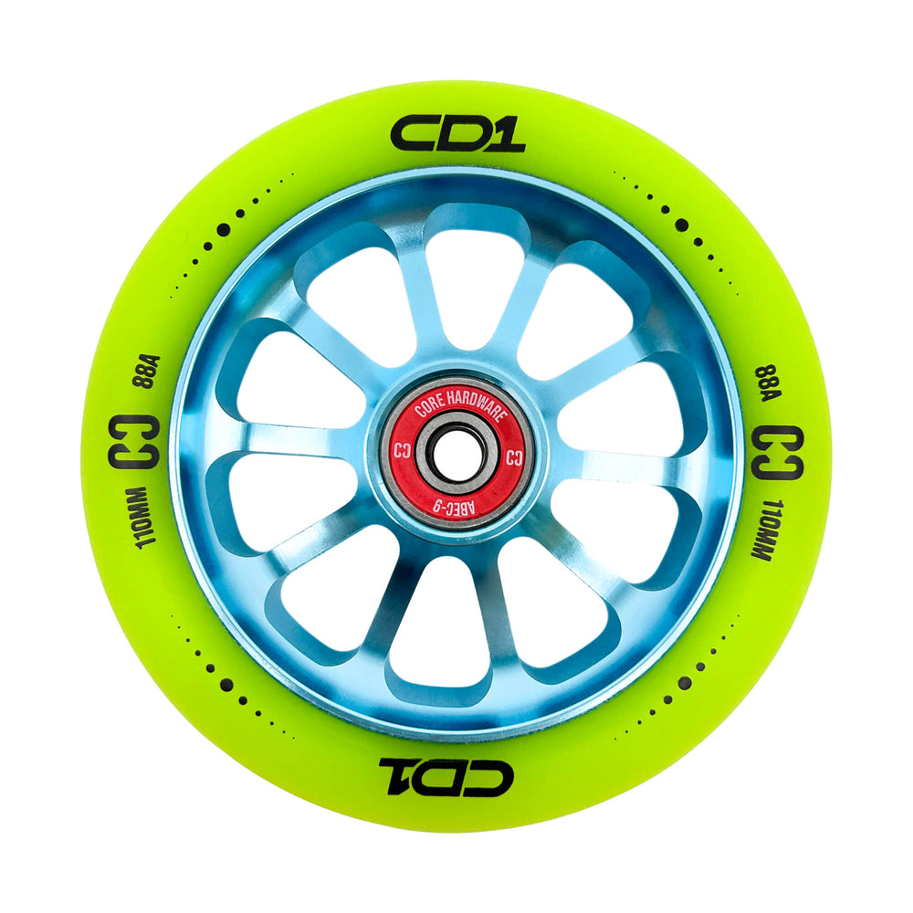 
CORE CD1 Scooter Wheel Freestyle Green and Blue 110mm — vue 1