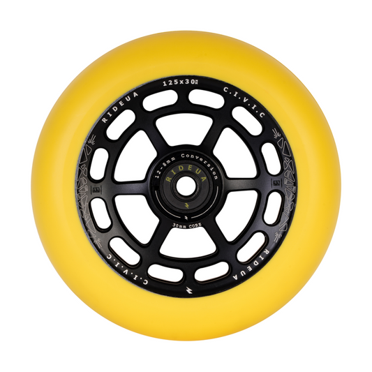 UrbanArtt Roue Civic Jaune 125mm trottinette freestyle paire 2x