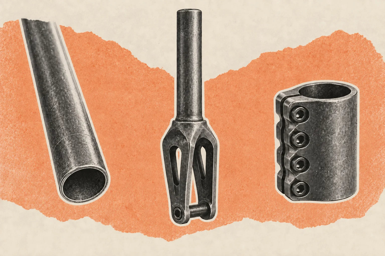 Fourche, guidon et collier doivent former un montage compatible.