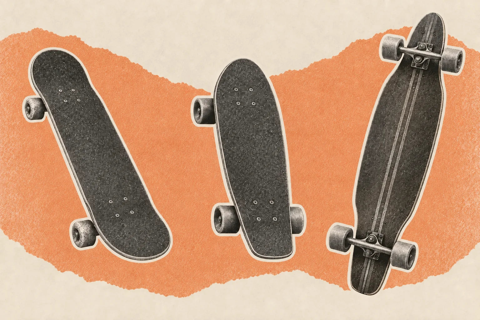 Un skateboard classique, un cruiser et un longboard répondent à des usages différents : pars de ce que tu souhaites faire.
