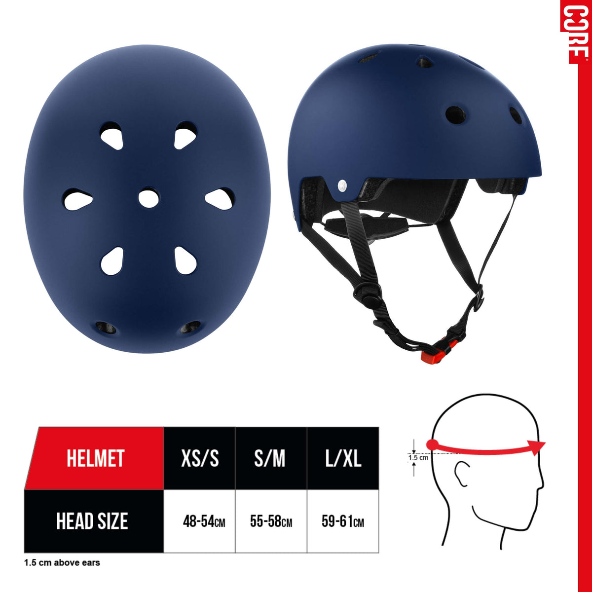 CORE Action Sport Casque Navy Blue