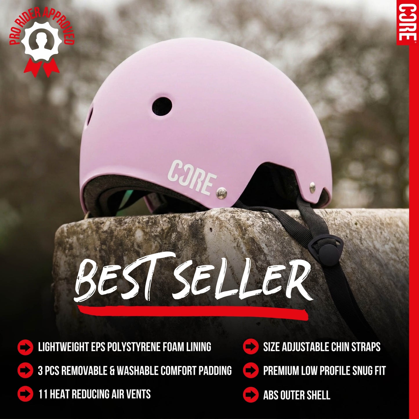CORE Action Sport Casque Light Pink