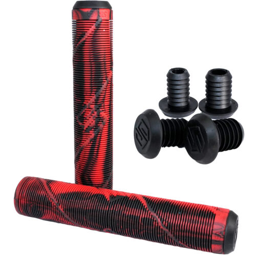 Striker Thick Logo Freestyle Scooter Grips Black and Red