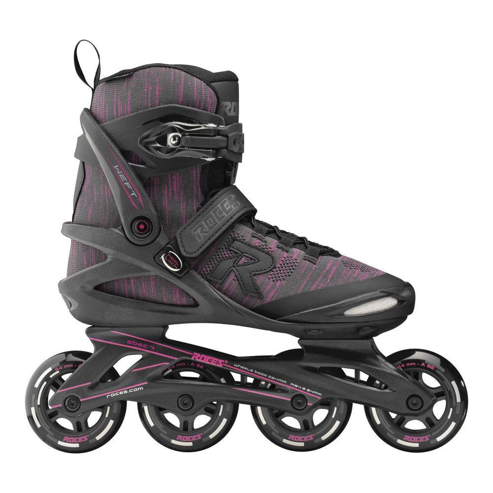 Roces Weft Thread W 84 Rollers Fitness Femme Noir et Rose — vue 1