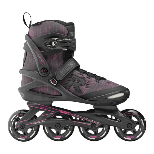 Rollers fitness femme Roces Weft Thread W 84 noir et rose