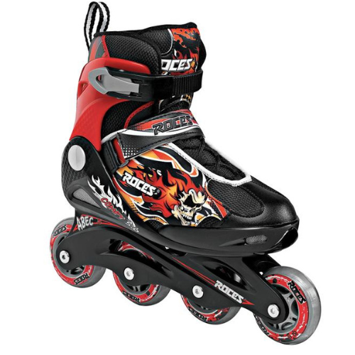 Rollers Roces compy 5.0 ajustable enfant Noir et Rouge