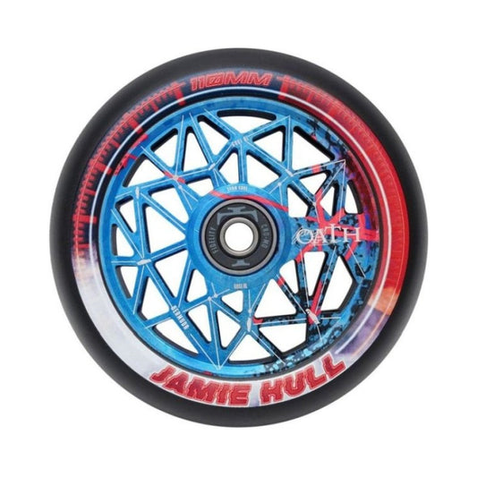 OATH Roue Jamie Hull bleu rouge 110mm trottinette freestyle x2