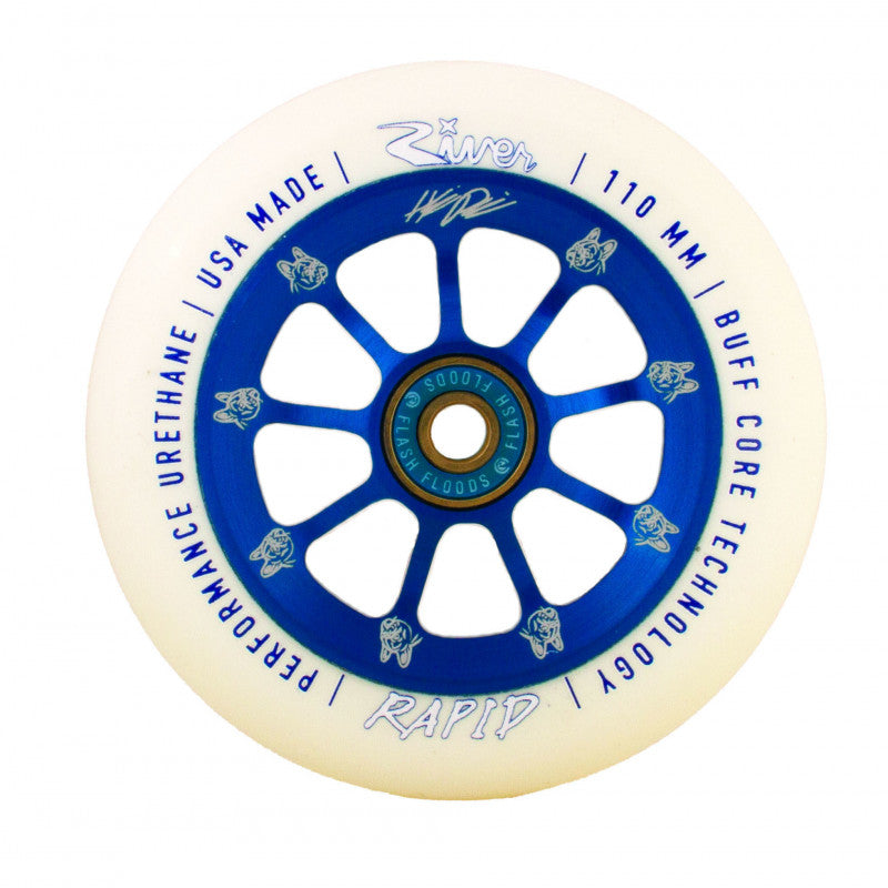 River roue Rapid Signature Helmeri Pirinen blanc et bleu 110mm trottinette freestyle x2 paire
