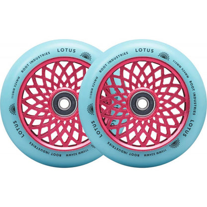 Root Industries Lotus Pink and Blue 110mm Scooter Wheels x2
