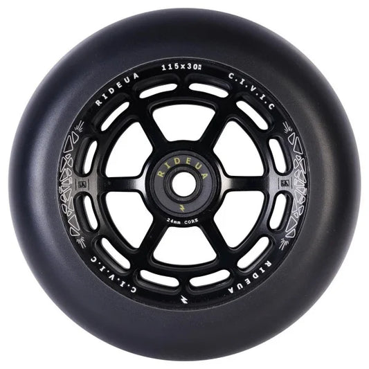UrbanArtt Roue Civic Noir 115mm x 30mm trottinette freestyle x2