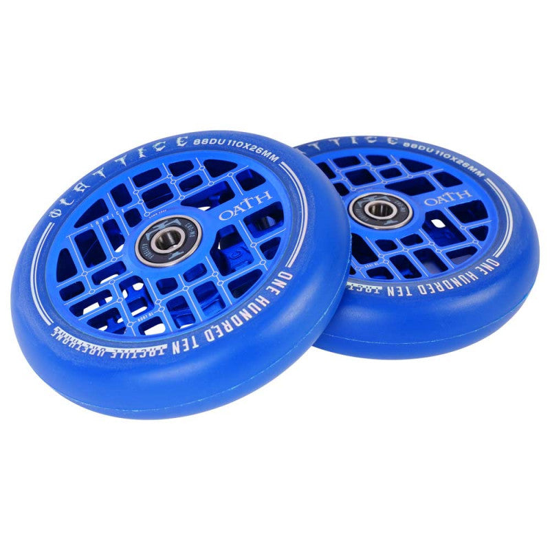 OATH roue Lattice bleu 110mm trottinette freestyle x2