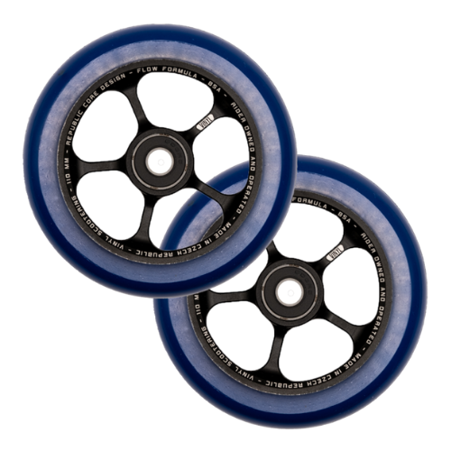 Roues Vinyl noir et bleu 110mm