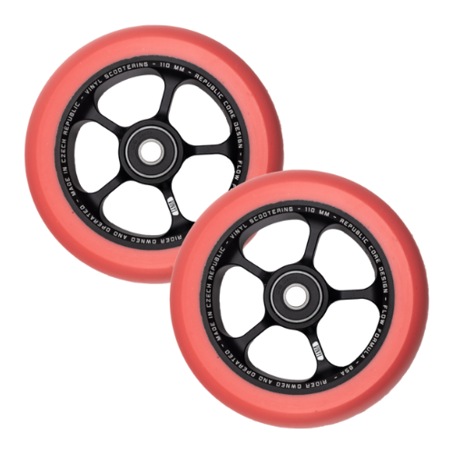 Black and Orange 110mm Vinyl Wheels