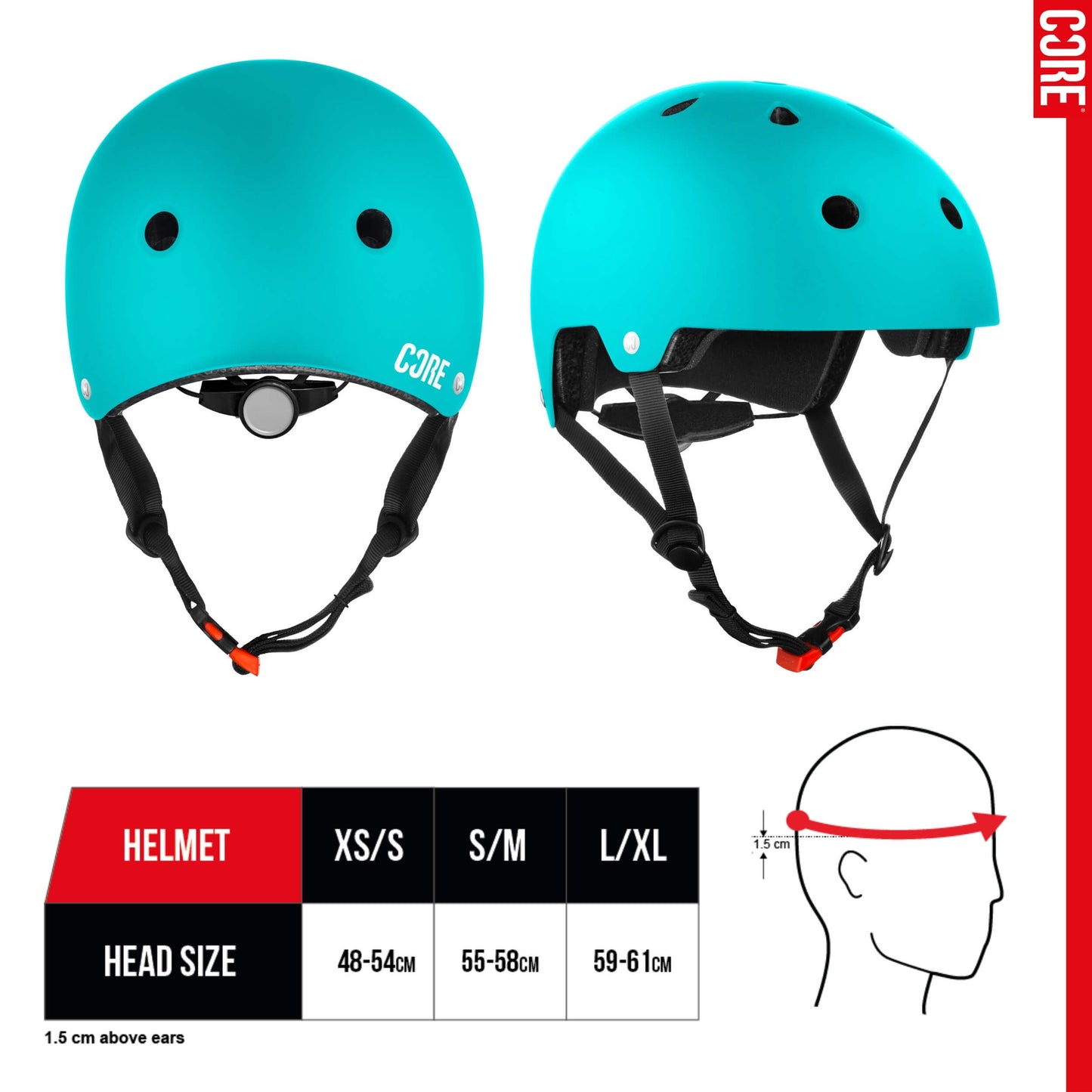 CORE Action Sport Casque Bleu-vert