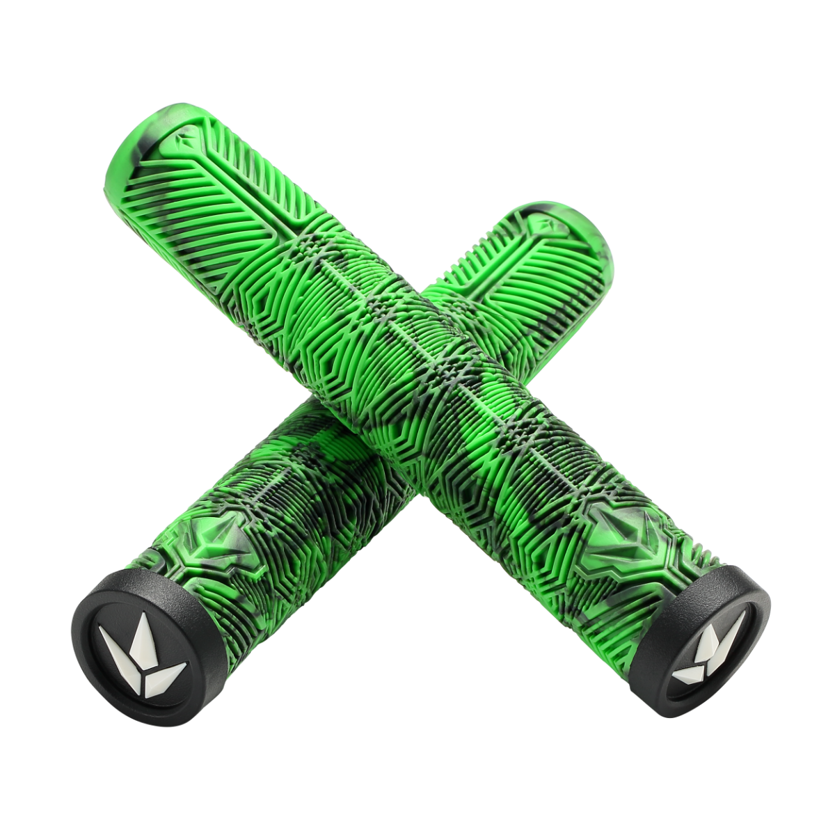 Poignées Blunt V3 Vert et Noir - paire croisée, gomme TPR 160 mm