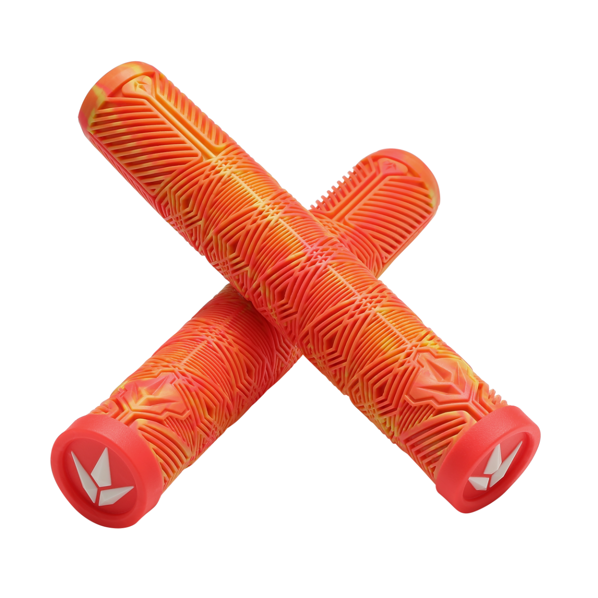 Poignées Blunt V3 Orange et Rouge - paire croisée, gomme TPR 160 mm