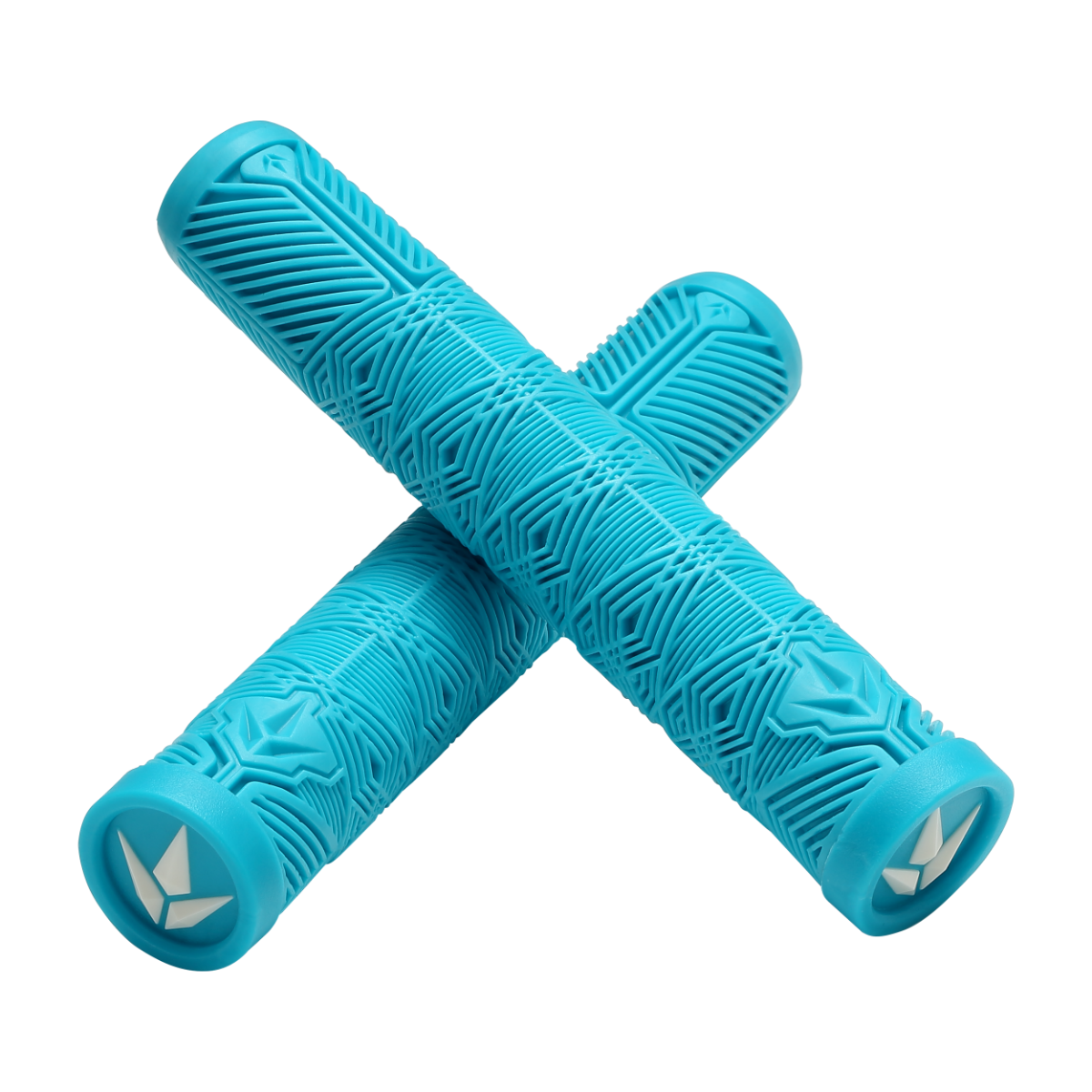 Poignées Blunt V3 Turquoise - paire croisée, gomme TPR 160 mm