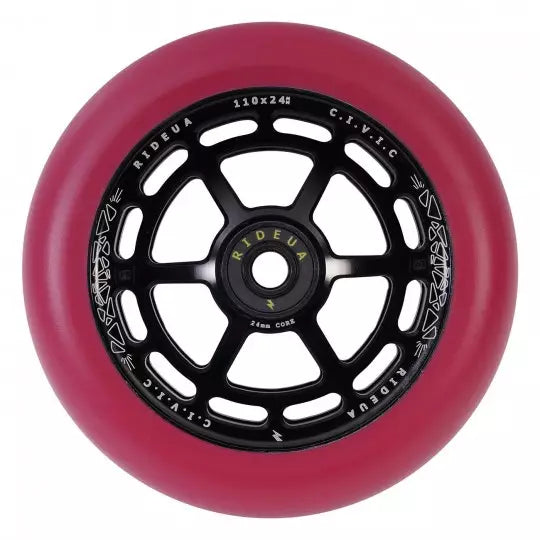 UrbanArtt Roue Civic Rouge 110mm trottinette freestyle x2