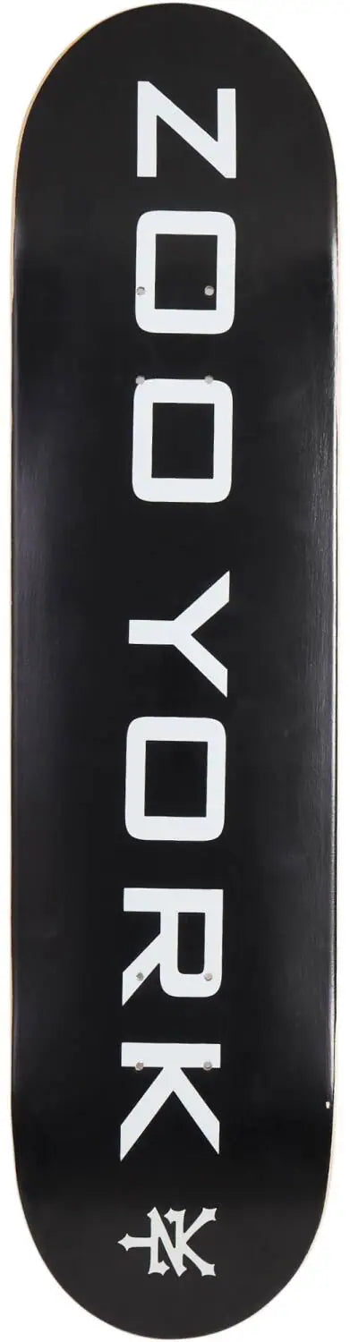 Planche de skateboard Zoo York Classic Logo Block noire – lettrage Zoo York blanc